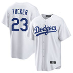 Silnrao LA.Dodgers #23 Kyle Tucker Player White Game Home Stitched Jerseys