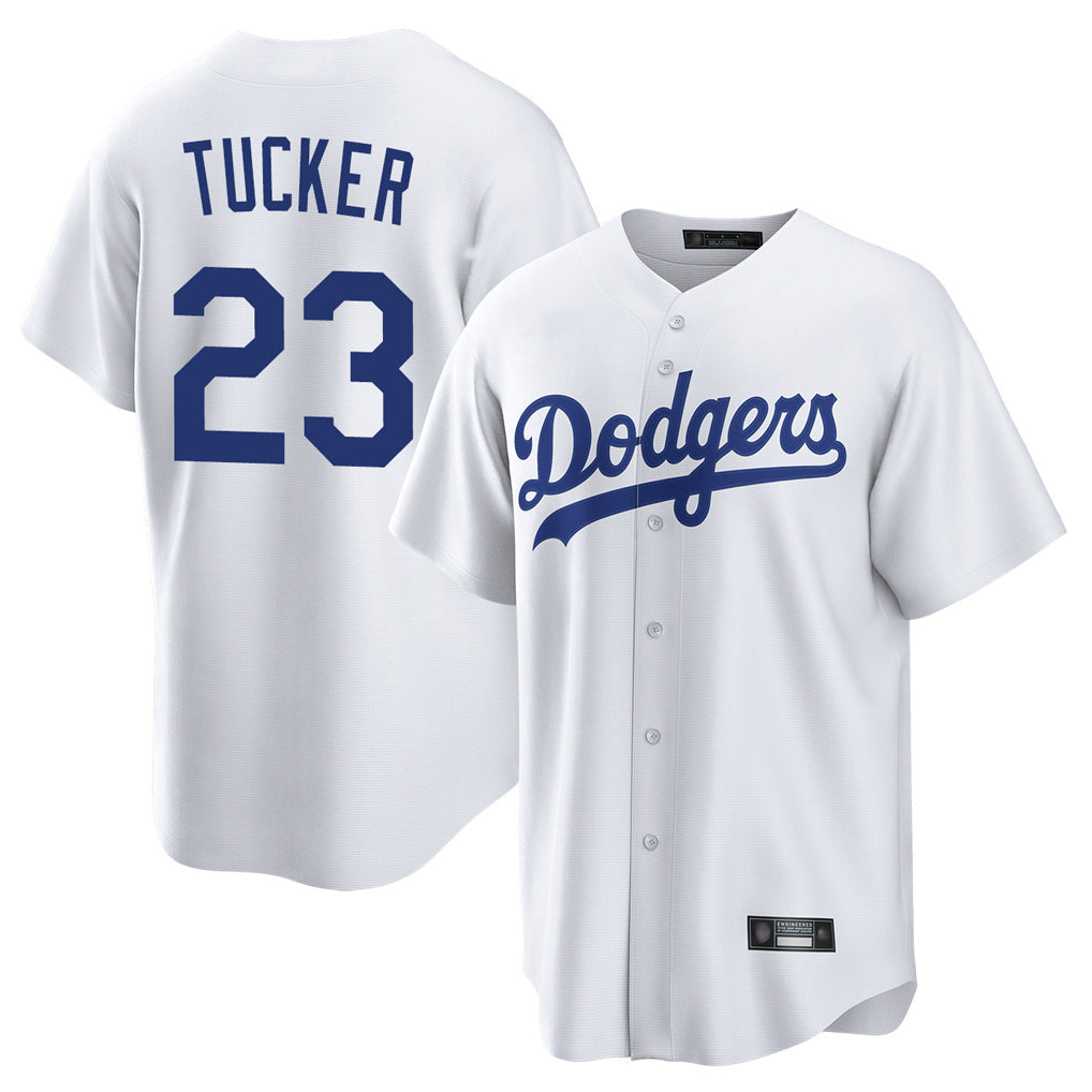 Silnrao LA.Dodgers #23 Kyle Tucker Player White Game Home Stitched Jerseys
