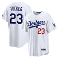 Silnrao LA.Dodgers #23 Kyle Tucker Player White Home Game Stitched Jerseys