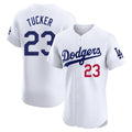 Silnrao LA.Dodgers #23 Kyle Tucker Player White Limited Elite Home Stitched Jerseys