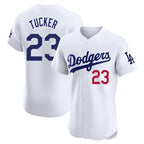 Silnrao LA.Dodgers #23 Kyle Tucker Player White Limited Elite Home Stitched Jerseys