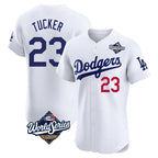 Silnrao LA.Dodgers #23 Kyle Tucker Player White World Series Limited Elite Home Stitched Jerseys