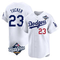 Silnrao LA.Dodgers #23 Kyle Tucker Player White World Series Limited Home Stitched Jerseys