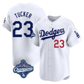 Silnrao LA.Dodgers #23 Kyle Tucker Player White World Series Meet Limited Home Stitched Jerseys