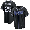 Silnrao LA.Dodgers #25 Tommy Edman Player Black Carbon Limited Home Stitched Jerseys