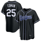 Silnrao LA.Dodgers #25 Tommy Edman Player Black Carbon Limited Home Stitched Jerseys