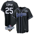 Silnrao LA.Dodgers #25 Tommy Edman Player Black World Series Carbon Limited Home Stitched Jerseys