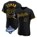 Silnrao LA.Dodgers #25 Tommy Edman Player Black World Series Meet Snake Skin City Limited Elite Home Stitched Jerseys