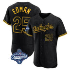 Silnrao LA.Dodgers #25 Tommy Edman Player Black World Series Meet Snake Skin City Limited Elite Home Stitched Jerseys