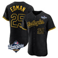 Silnrao LA.Dodgers #25 Tommy Edman Player Black World Series Snake Skin City Limited Elite Home Stitched Jerseys