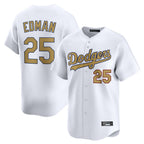 Silnrao LA.Dodgers #25 Tommy Edman Player Gold Collection Limited Home Stitched Jerseys