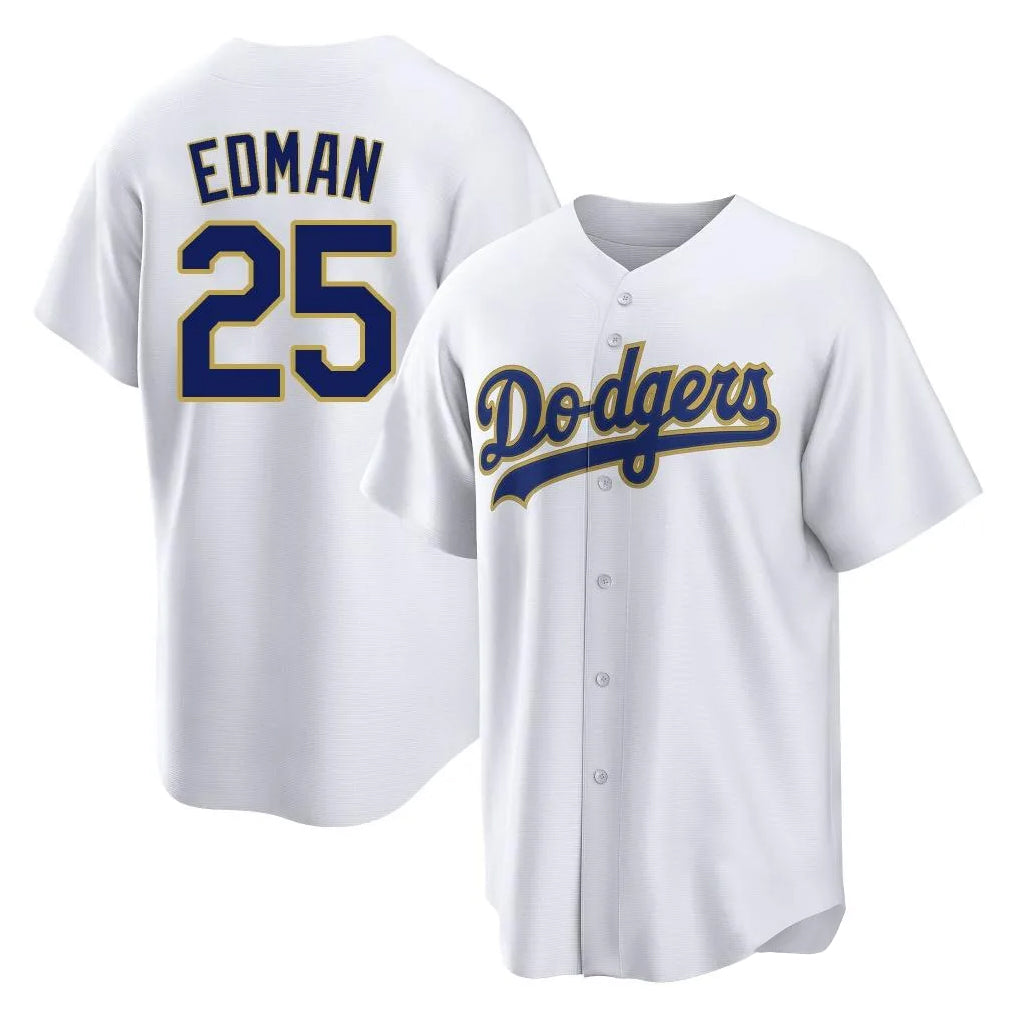 SilnraoLA.Dodgers #25 Tommy Edman Player Gold White 2026 Collection Stadium Game Stitched Jerseys