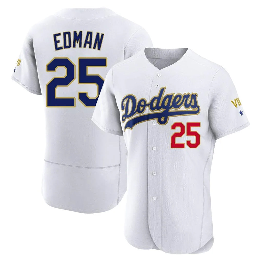 Silnrao LA.Dodgers #25 Tommy Edman Player Gold White 2026 Collection Stadium Limited Elite Stitched Jerseys