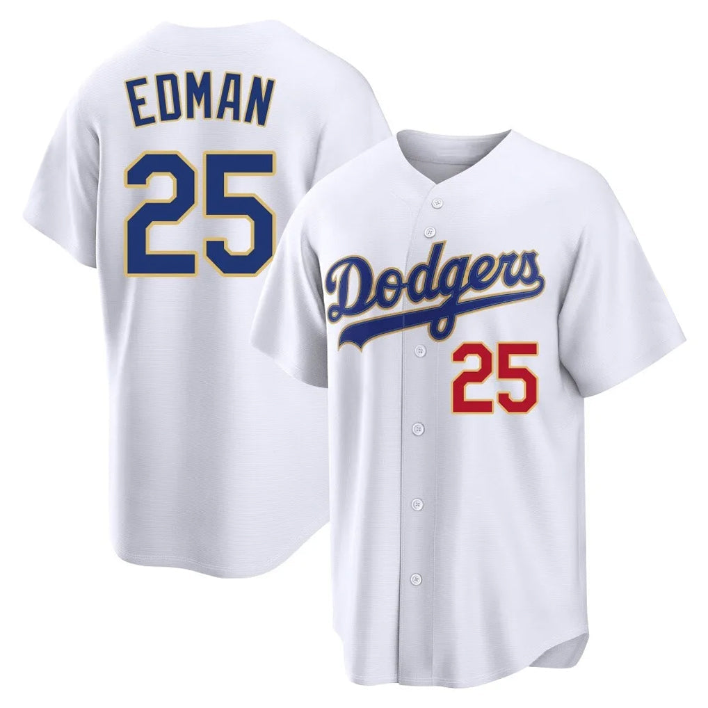 Silnrao LA.Dodgers #25 Tommy Edman Player Gold White 2026 Collection Stadium Limited Stitched Jerseys