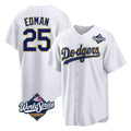 Silnrao LA.Dodgers #25 Tommy Edman Player Gold White World Series 2026 Collection Stadium Game Stitched Jerseys