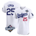 Silnrao LA.Dodgers #25 Tommy Edman Player Gold White World Series Limited Elite Home Stitched Jerseys