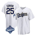 Silnrao LA.Dodgers #25 Tommy Edman Player Gold White World Series Meet 2026 Collection Stadium Game Stitched Jerseys