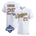 Silnrao LA.Dodgers #25 Tommy Edman Player Gold World Series Meet Limited Elite Home Stitched Jerseys