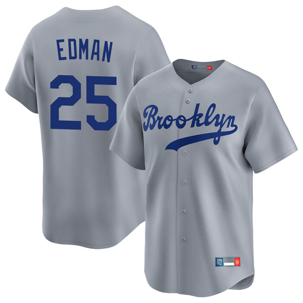 Silnrao LA.Dodgers #25 Tommy Edman Player Gray Game Limited Home Stitched Jerseys
