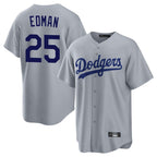 Silnrao LA.Dodgers #25 Tommy Edman Player Gray Game Stitched Jerseys