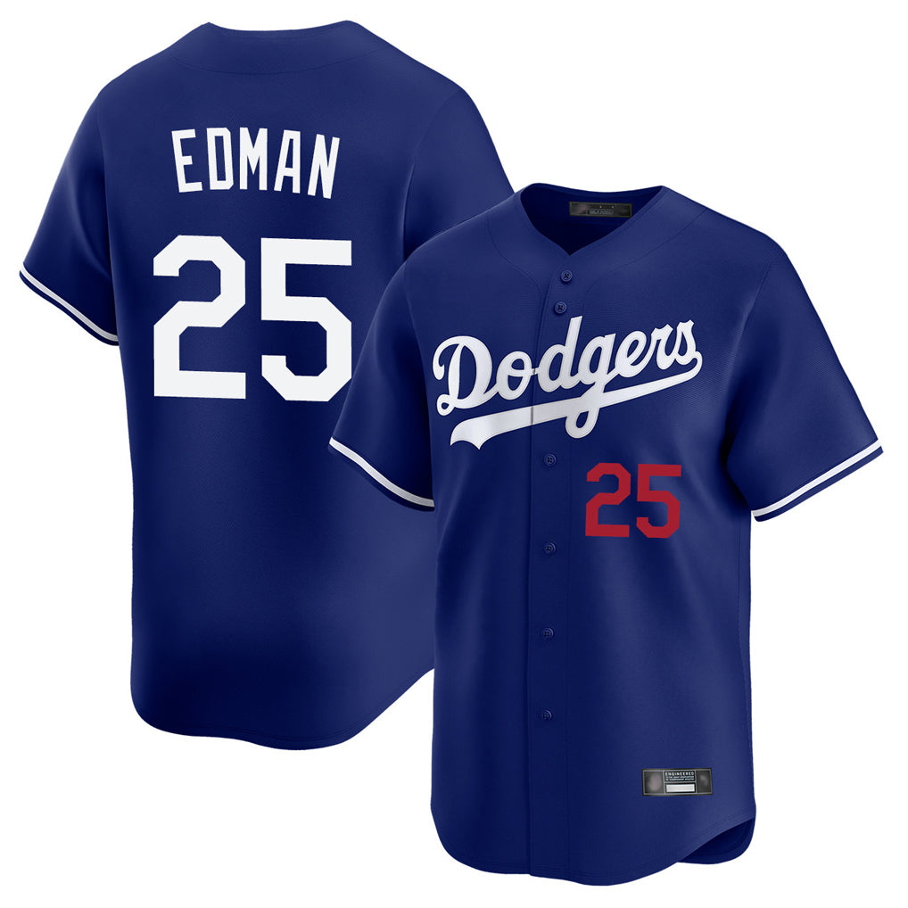 Silnrao LA.Dodgers #25 Tommy Edman Player Royal Limited Home Stitched Jerseys