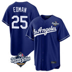 Silnrao LA.Dodgers #25 Tommy Edman Player Royal World Series Game Stitched Jerseys