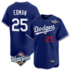 Silnrao LA.Dodgers #25 Tommy Edman Player Royal World Series Limited Home Stitched Jerseys