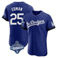 Silnrao LA.Dodgers #25 Tommy Edman Player Royal World Series Meet City Connect Elite Home Stitched Jerseys