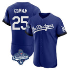 Silnrao LA.Dodgers #25 Tommy Edman Player Royal World Series Meet City Connect Elite Home Stitched Jerseys