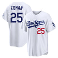Silnrao LA.Dodgers #25 Tommy Edman Player White Home Game Stitched Jerseys