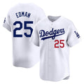 Silnrao LA.Dodgers #25 Tommy Edman Player White Limited Home Stitched Jerseys