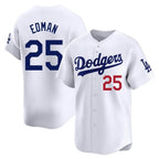 Silnrao LA.Dodgers #25 Tommy Edman Player White Limited Home Stitched Jerseys