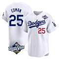 Silnrao LA.Dodgers #25 Tommy Edman Player White World Series Limited Home Stitched Jerseys