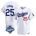 Silnrao LA.Dodgers #25 Tommy Edman Player White World Series Meet Limited Home Stitched Jerseys