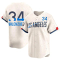Silnrao LA.Dodgers #34 Fernando Valenzuela Player Cream City Connect Limited Home Stitched Jerseys