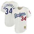 Silnrao LA.Dodgers #34 Fernando Valenzuela Player Cream Throwback Vapor Limited Stitched Jerseys
