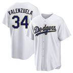 Silnrao LA.Dodgers #34 Fernando Valenzuela Player Gold White 2026 Collection Stadium Game Stitched Jerseys
