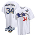 Silnrao LA.Dodgers #34 Fernando Valenzuela Player Gold White World Series 2026 Collection Stadium Limited Stitched Jerseys