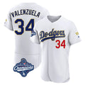 Silnrao LA.Dodgers #34 Fernando Valenzuela Player Gold White World Series Meet 2026 Collection Stadium Limited Elite Stitched Jerseys