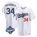 Silnrao LA.Dodgers #34 Fernando Valenzuela Player Gold White World Series Meet 2026 Collection Stadium Limited Stitched Jerseys