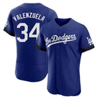 Silnrao LA.Dodgers #34 Fernando Valenzuela Player Royal City Connect Elite Home Stitched Jerseys
