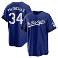 Silnrao LA.Dodgers #34 Fernando Valenzuela Player Royal City Connect Home Game Stitched Jerseys