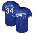 Silnrao LA.Dodgers #34 Fernando Valenzuela Player Royal Limited World Series Stitched Jerseys