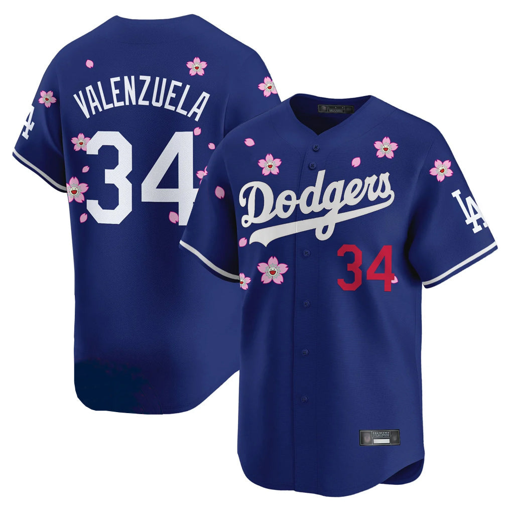 Silnrao LA.Dodgers #34 Fernando Valenzuela Player Royal Tokyo Series Vapor Premier Limited Stitched Jerseys