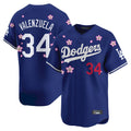 Silnrao LA.Dodgers #34 Fernando Valenzuela Player Royal Tokyo Series Vapor Premier Limited Stitched Jerseys