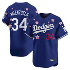 Silnrao LA.Dodgers #34 Fernando Valenzuela Player Royal Tokyo Series Vapor Premier Limited Stitched Jerseys