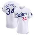 Silnrao LA.Dodgers #34 Fernando Valenzuela Player White Limited Elite Home Stitched Jerseys