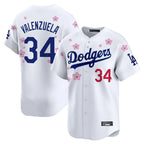 Silnrao LA.Dodgers #34 Fernando Valenzuela Player White Tokyo Series Vapor Premier Limited Stitched Jerseys