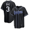 Silnrao LA.Dodgers #3 Edwin D¨ªaz Player Black Carbon Limited Home Stitched Jerseys