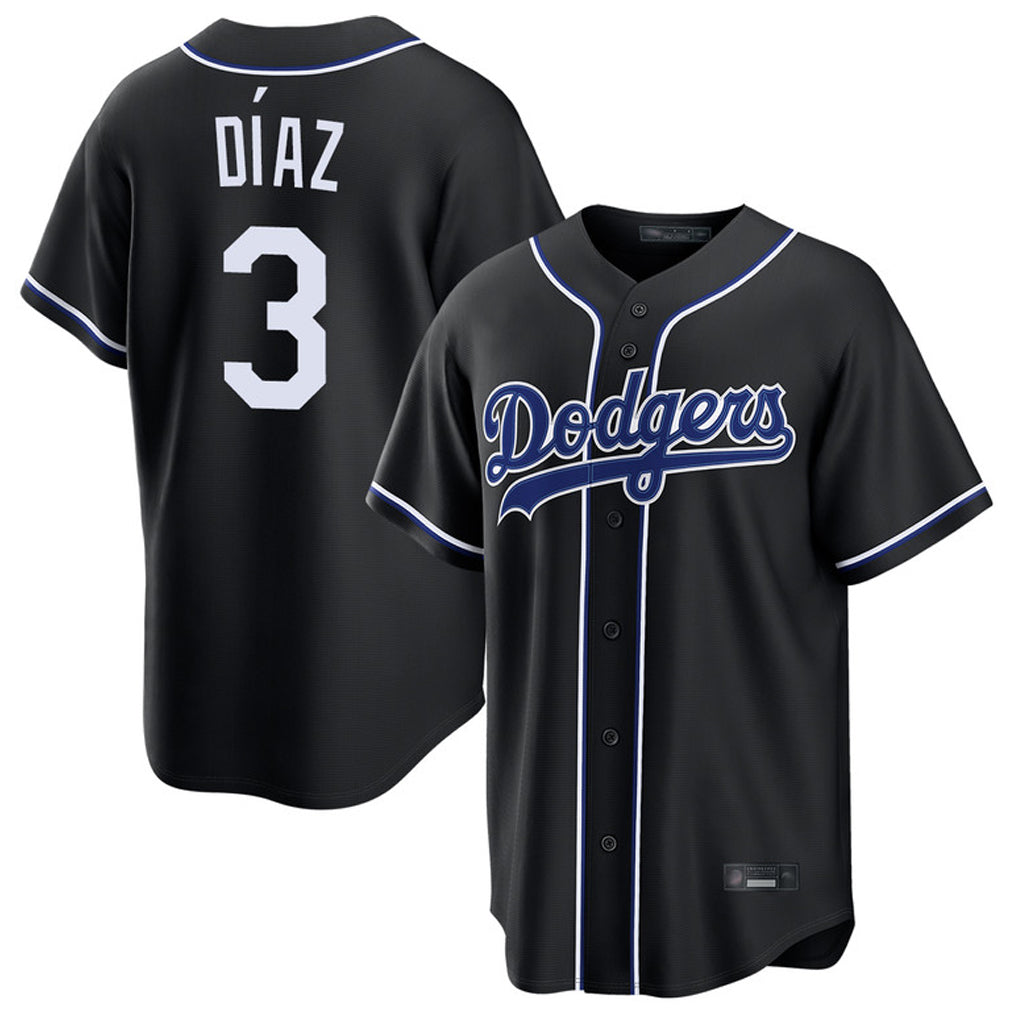 Silnrao LA.Dodgers #3 Edwin D¨ªaz Player Black Carbon Limited Home Stitched Jerseys